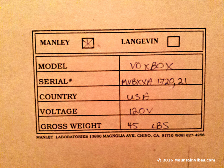 Manley Labs VOXBOX Matched Stereo Pair